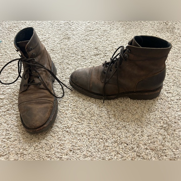 Thursday Everyday Men's Brown Leather Boots Combat Lace Up Travel Business 6.5